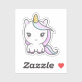 Cute Unicorn Custom-Cut Sticker (Vel)