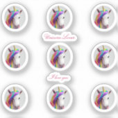Cute Unicorn Custom-Cut Vinyl Sticker (Voorkant)