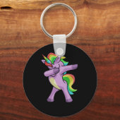 Cute Unicorn Dabber Dance Sleutelhanger (Voorkant)