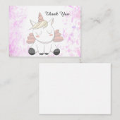Cute Unicorn Dank je kaarten Notitiekaartje (Voorkant / Achterkant)