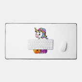 Cute Unicorn & Dead Skulls. Funny Gothic Emo Brawe Bureaumat (Keyboard & Muis)