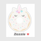 Cute Unicorn Donut Sticker (Vel)