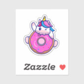 Cute Unicorn Donut Sticker (Vel)