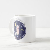 Cute unicorn droom grote marineblauw koffiemok (Voorkant links)
