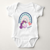 Cute Unicorn en Heart Rainbow Romper (Voorkant)