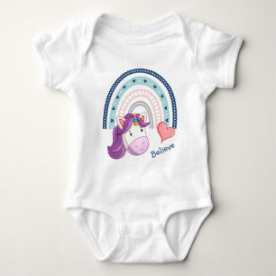 Cute Unicorn en Heart Rainbow Romper