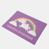 Cute Unicorn en Rainbow Girls Room Deurmat (Schuin)