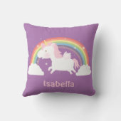 Cute Unicorn en Rainbow Girls Room Sierkussen (Achterkant)