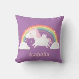 Cute Unicorn en Rainbow Girls Room Sierkussen