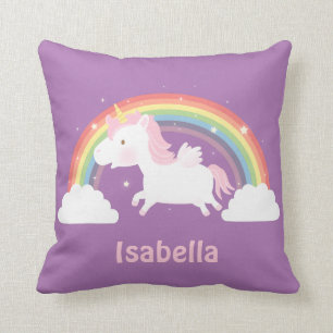Cute Unicorn en Rainbow Girls Room Sierkussen