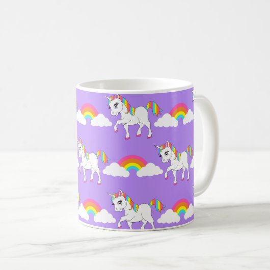 Cute Unicorn en Rainbows Mok (Voorkant rechts)