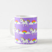 Cute Unicorn en Rainbows Mok (Voorkant links)