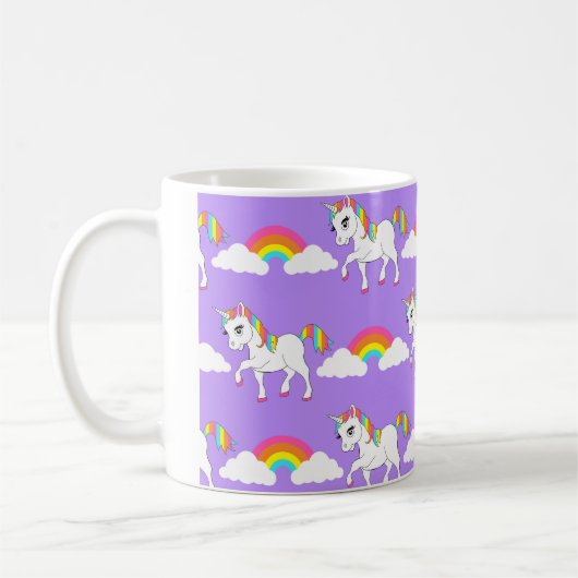 Cute Unicorn en Rainbows Mok (Links)