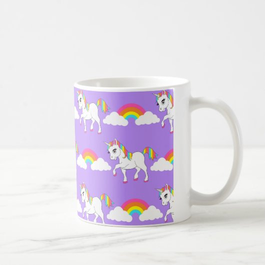 Cute Unicorn en Rainbows Mok (Rechts)