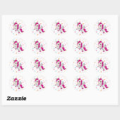 Cute Unicorn en Snoep Sprinkles Ronde Sticker (Vel)