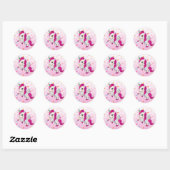 Cute Unicorn en Snoep Sprinkles Ronde Sticker (Vel)