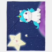 Cute Unicorn en Stars Fleece Deken (Voorkant)