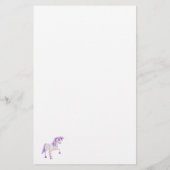 Cute Unicorn en Stars Stationery Briefpapier (Achterkant)