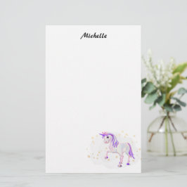 Cute Unicorn en Stars Stationery Briefpapier