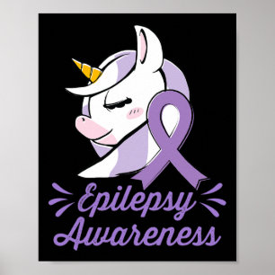 Cute Unicorn Epilepsy Bewustheid Vrouwen Gift Poster