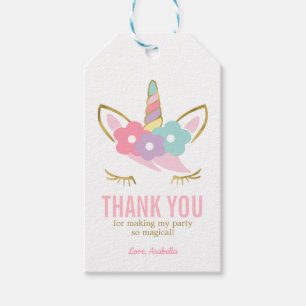 Cute Unicorn Face Girl's Birthday Cadeaulabel