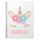 Cute Unicorn Face Notitieboek (Voorkant)