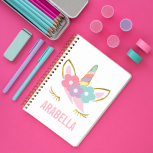 Cute Unicorn Face Notitieboek