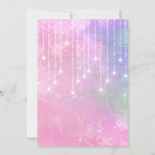 Cute Unicorn Face Pink Flowers Birthday Party Kaart (Achterkant)