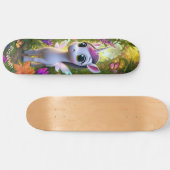 Cute Unicorn Fantasy Forest Cool Children Art Persoonlijk Skateboard (Horizontaal)
