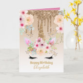 Cute Unicorn Fantasy  Girly Drip Gold genaamd Kaart (Gele Bloem)