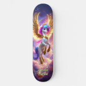 Cute Unicorn Fantasy Land Cool Children Art Persoonlijk Skateboard (Voorkant)