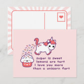Cute Unicorn Fart Briefkaart (Voorkant / Achterkant)