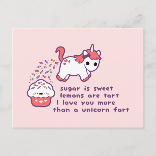 Cute Unicorn Fart Briefkaart (Voorkant)