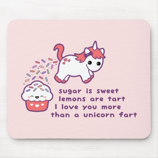 Cute Unicorn Fart Muismat (Voorkant)