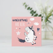 Cute Unicorn Feestdagenkaart (Staand voorkant)