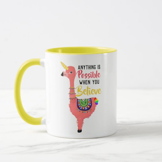 Cute Unicorn Flamingo Llama Inspirerend Quote Mok (Links)