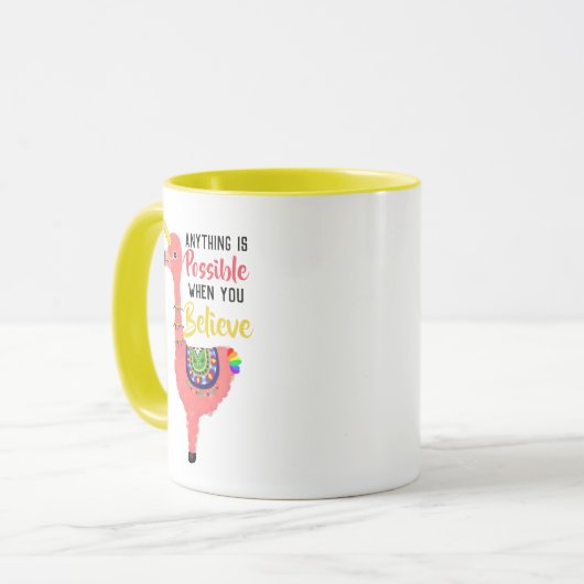 Cute Unicorn Flamingo Llama Inspirerend Quote Mok (Voorkant links)