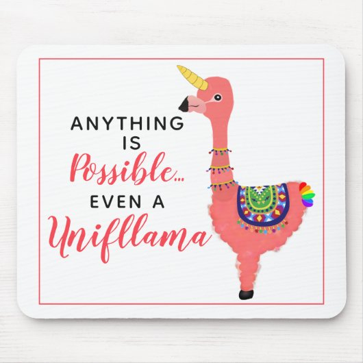 Cute Unicorn Flamingo Llama Inspirerend Quote Muismat (Voorkant)