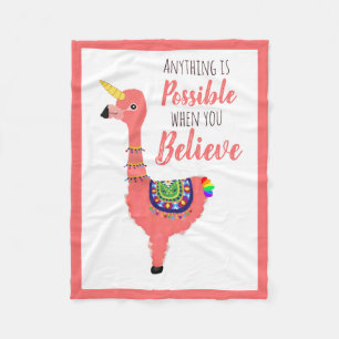 Cute Unicorn Flamingo Llama Inspirerende Unifllama Fleece Deken