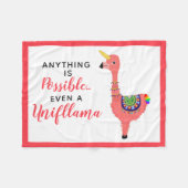 Cute Unicorn Flamingo Llama Inspirerende Unifllama Fleece Deken (Voorkant (Horizontaal))