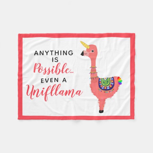 Cute Unicorn Flamingo Llama Inspirerende Unifllama Fleece Deken (Voorkant (Horizontaal))