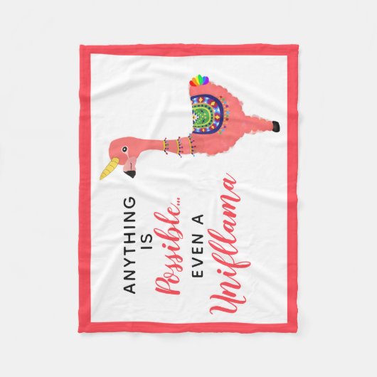 Cute Unicorn Flamingo Llama Inspirerende Unifllama Fleece Deken (Voorkant)