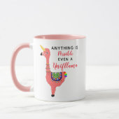 Cute Unicorn Flamingo Llama Inspirerende Unifllama Mok (Links)