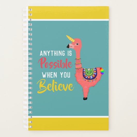 Cute Unicorn Flamingo Llama Inspirerende Unifllama Planner (Voorkant)