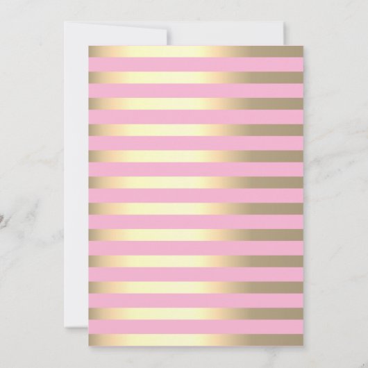 Cute Unicorn, Floral, Stripes Baby shower Invitati Kaart (Achterkant)