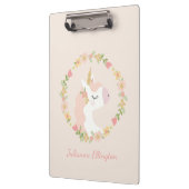 Cute Unicorn Floral Wreatush Blush Pink Custom Nam Klembord (Links)