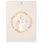 Cute Unicorn Floral Wreatush Blush Pink Custom Nam Klembord (Achterkant)