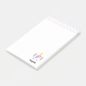 Cute Unicorn flower crown illustration Girl's name Post-it® Notes (Schuin)