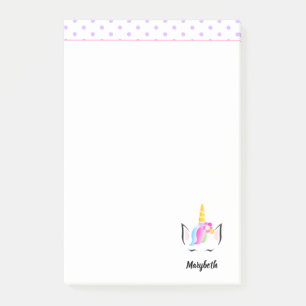 Cute Unicorn flower crown illustration Girl's name Post-it® Notes