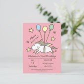 Cute Unicorn Flying op Balloons Briefkaart (Staand voorkant)